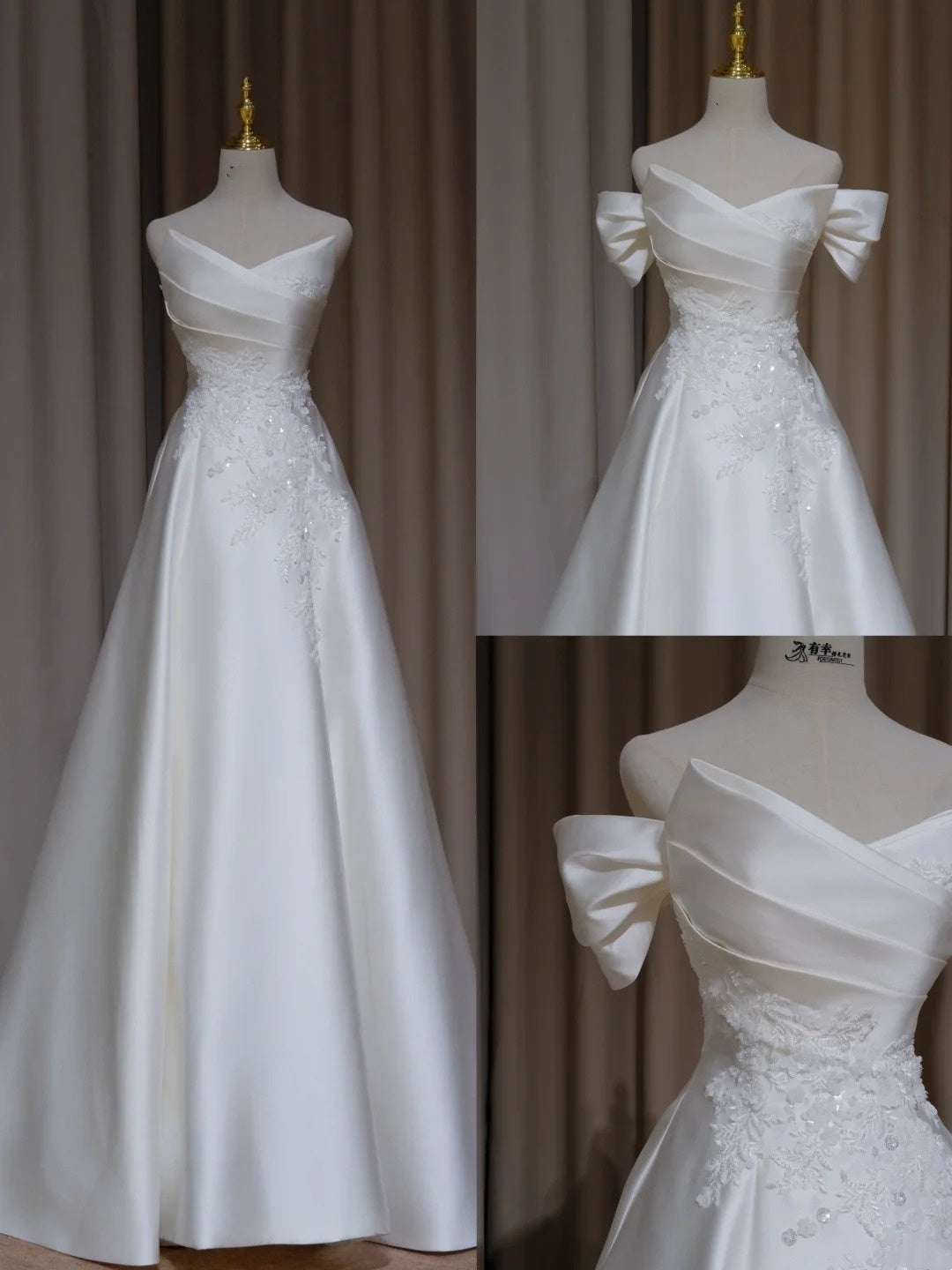 NiceVestidos-_Elegant long ball gown with delicate white beading, formal dress NV5992