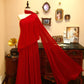 NiceVestidos--Romantic Red Carpet - Style Chiffon Gown, Long One - Shoulder Flowing Sleeve Celebration Dress NV5822