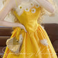 Yellow Daisy Elegant Long Princess Satin Tulle Ball Gown nv5034