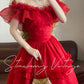 Red Elegant Long Princess Tulle Ball Gown nv5035