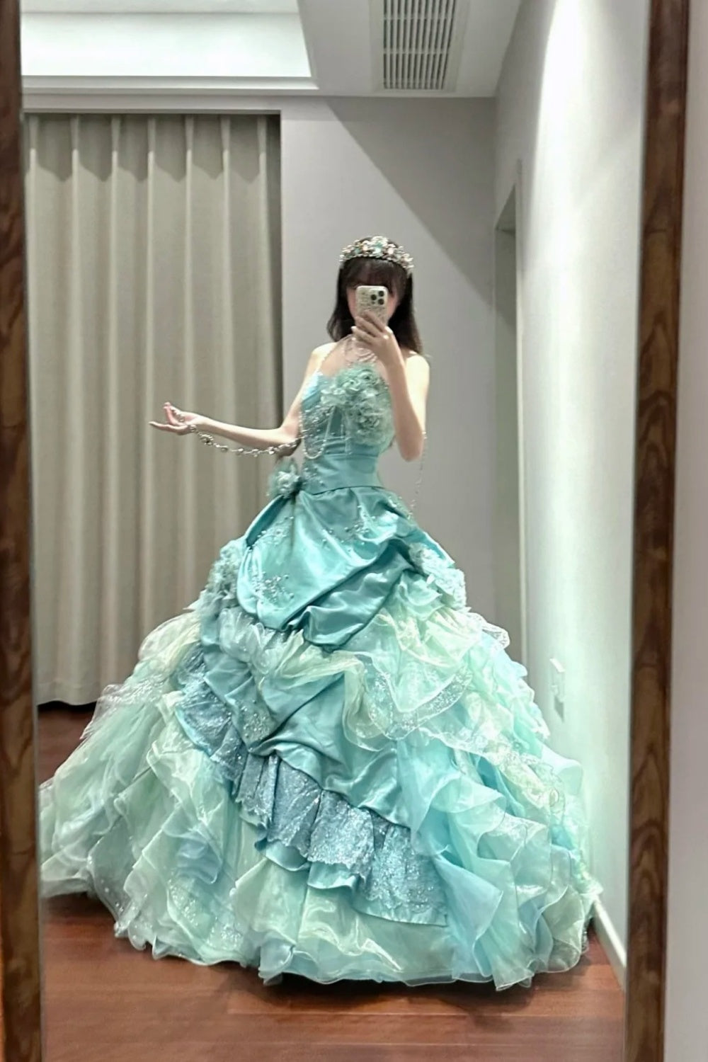 Robe de bal longue bleue NV6717