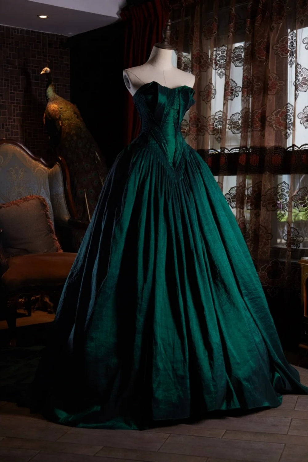 Robe de soirée longue et élégante verte NV6540