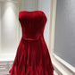 NiceVestidos-_NV Red Velvet Short Birthday Dress Formal Attire NV5938