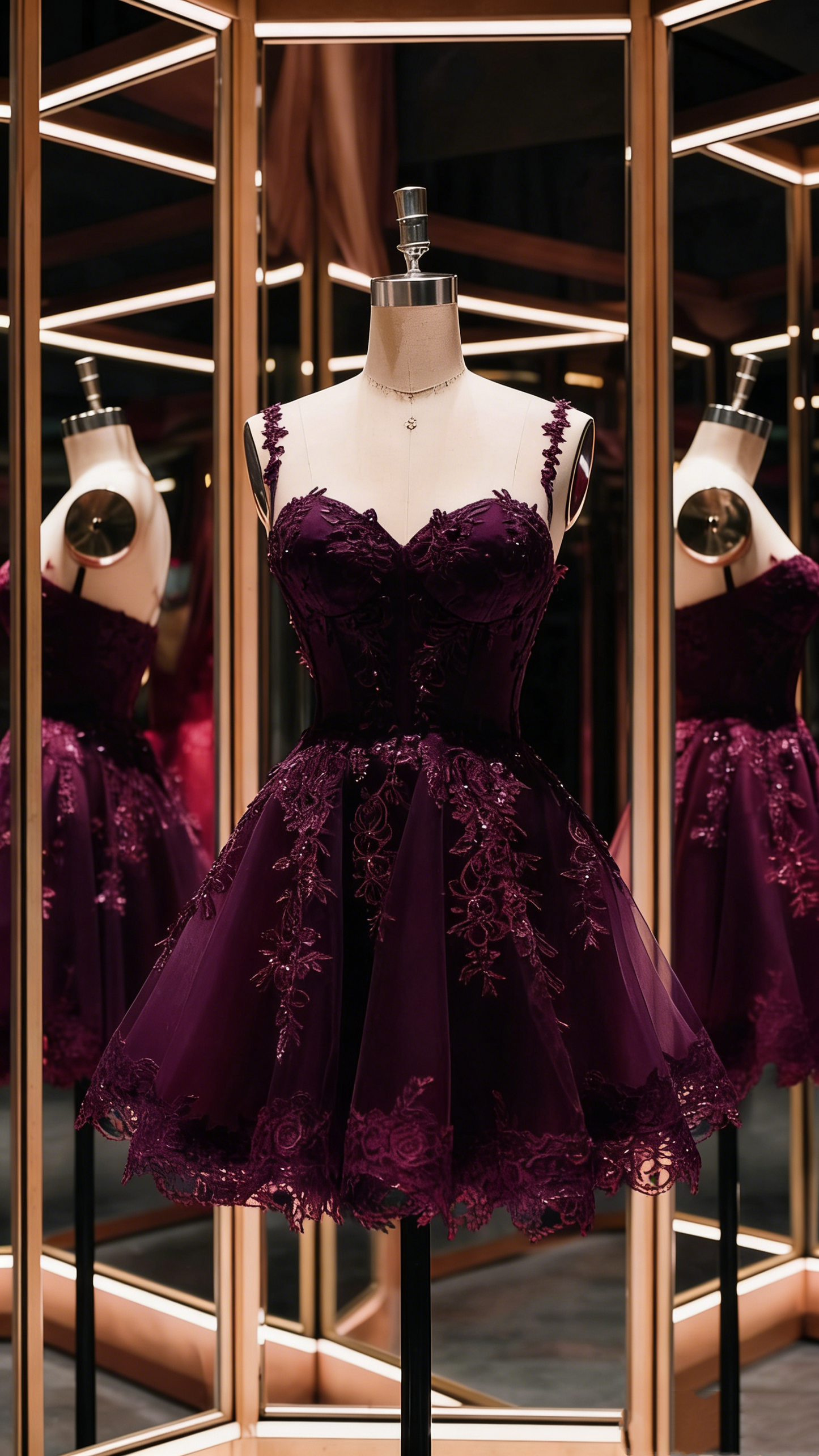 Robe courte en tulle à fines bretelles et application de dentelle rouge, idéale pour la rentrée scolaire ou une fête d'anniversaire (Nv4932)