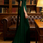 Robe longue vert émeraude à épaules dénudées et nœud papillon - Corset ceinture et traîne sirène - Robe de soirée/tapis rouge/bal à thème NV6823