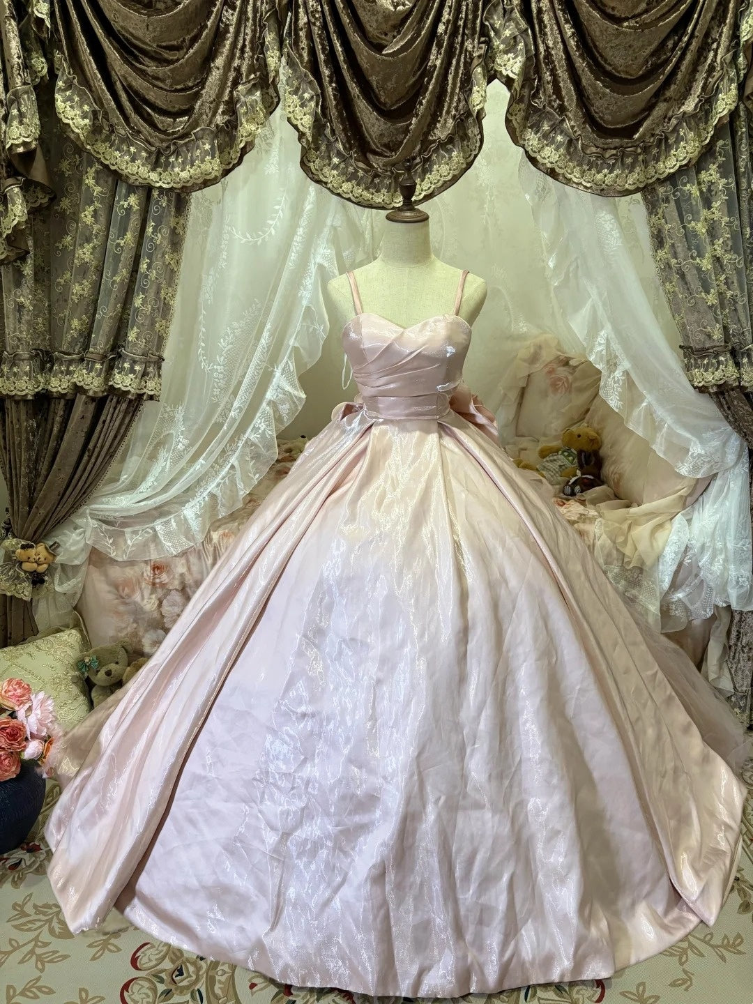 Robe de bal longue rose NV6592