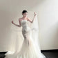 Robe de mariée longue sirène en cristal et coquillage NV6655