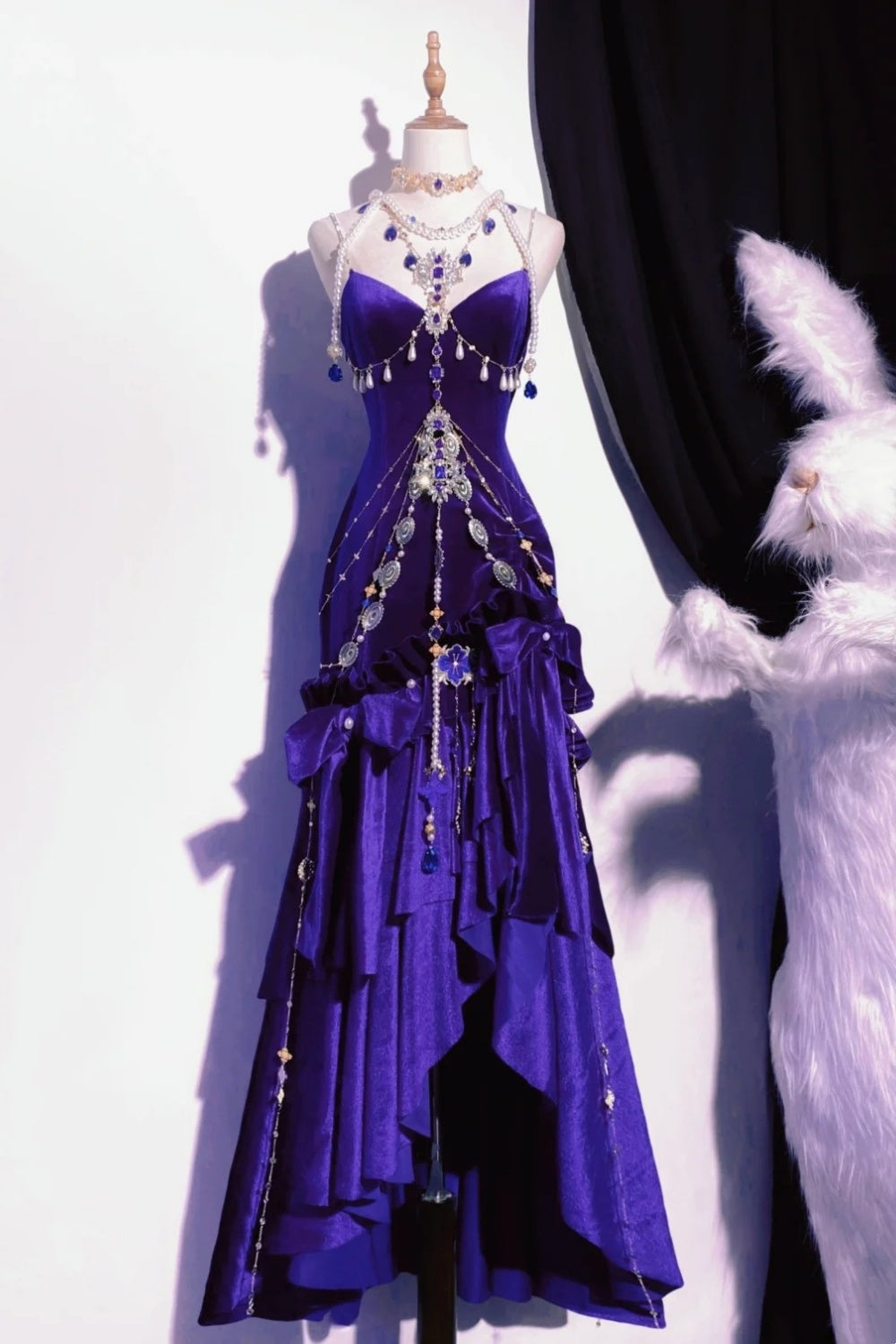 Robe de bal longue violette style rétro, modèle NV6472