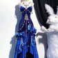 Robe de bal longue bleue rétro style déesse NV6473