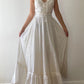 NiceVestidos--Vintage White Lace-Up Spaghetti Strap Flared Hem Bohemian Long Dress  NV5905