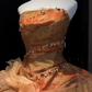 Caramel Orange Strapless Ball Gown Lace Beaded Corset Ombre Ruffle Tulle 3D Floral Prom Dress  NV6948