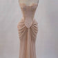 Strapless A-line Pink Ball Gown Mermaid Evening Prom Dress  nv1743
