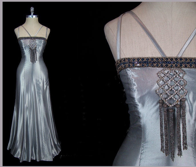 Silver Fashion Elegant Exquisite Gem Beading Long Satin Floor Length Ball Gown Evening Dress Birthday Party Dress Prom Dress nv3949