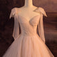 V-Neck Tulle Long Ball Gown, A-Line Formal Evening Gown nv1616