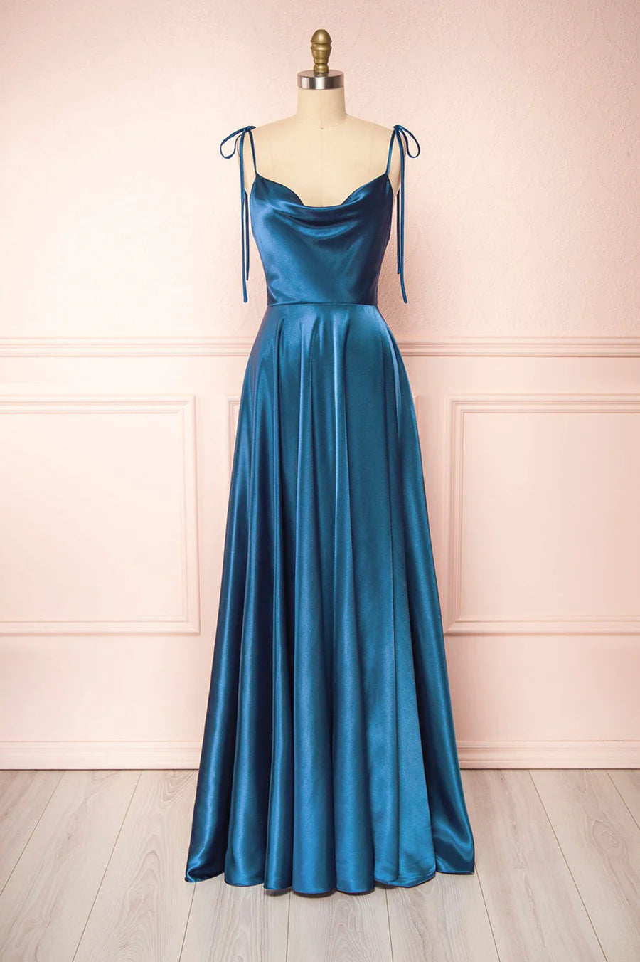 Simple Satin Long Prom Dresses, A-Line Formal Evening Dresses nv1451