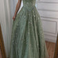 NiceVestidos--Green exquisite floral beaded sequined sparkling long prom dress ball gown NV5840