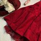 Burgundy Short Homecoming Dress Square Neck Ruffle Strap Lace Bow Tiered Vintage Cocktail Gown  NV6925