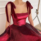 Red shiny elegant spaghetti strap long sequined ball gown evening dress party dress nv3538