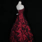 Robe de bal/de soirée élégante vintage bordeaux NV6862