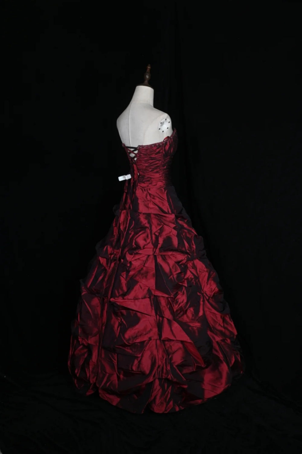 Robe de bal/de soirée élégante vintage bordeaux NV6862