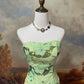 Green Elegant Vintage Fashion Exquisite Floral Beaded Long tulle Floor Length Ball Gown Evening Gown Prom Dress nv4081