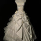 Ivory White Gorgeous 3D Rose Applique Long chiffon Satin Floor Length Ball Gown Evening Gown Wedding Dress nv4036