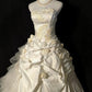 Ivory White Gorgeous 3D Rose Applique Long chiffon Satin Floor Length Ball Gown Evening Gown Wedding Dress nv4036