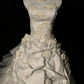 Ivory White Gorgeous 3D Rose Applique Long chiffon Satin Floor Length Ball Gown Evening Gown Wedding Dress nv4036