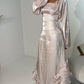 Champagne Fashion Elegant Ruffled Ruffle Long Tulle Ball Gown Evening Dress Party Dress nv3433