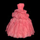 Pink Beaded Elegant Long Tulle Ball Gown Evening Dress nv4920