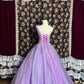 Purple Sparkling Fairy Elegant Exquisite Beaded Floral Long Floor Length Tulle Ball Gown Evening Gown Party Dress nv4013