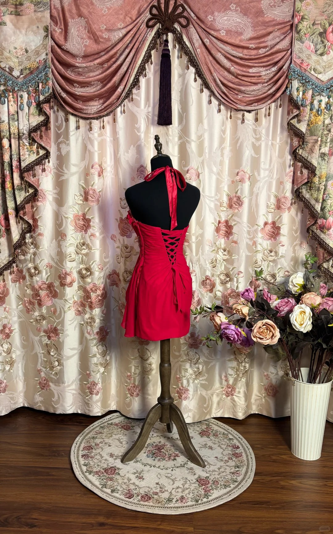 Red Sparkling Fairy Elegant Delicate Beaded Butterfly Short Chiffon Tulle Homecoming Dress Prom Dress Evening Dress Party Dress Prom Dress nv4014