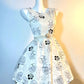 White Floral Fashion Short Satin Homecoming Dress Birthday Party Dress nv5309