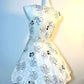 White Floral Fashion Short Satin Homecoming Dress Birthday Party Dress nv5309
