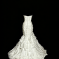 Robe sirène blanche bustier : taille froncée, volants superposés, style mariage civil NV6398