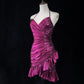 Pink Fashion Homecoming Dress Short Satin Prom Dress Evening Dress Party Dress nv4394