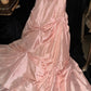 Light pink fashionable sweetheart neckline beaded long tulle satin ball gown evening dress nv5252