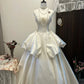 Ivory Elegant A-line Off-shoulder Long Satin Wedding Dress, Sleeveless Evening Gown nv4235