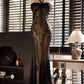 Black Vintage Elegant Delicate Floral Beads Sexy Camisole Sleeveless Long Tulle Chiffon Ball Gown Party Dress Evening Gown Prom Dress nv3951