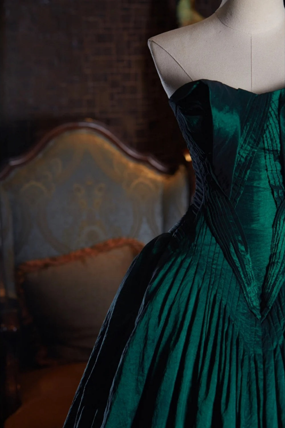 Robe de soirée longue et élégante verte NV6540