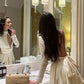 White Half Turtleneck Sexy Satin Hollow Backless Strap Long Sleeve Short Party Dress Prom Dress Homecoming Dress nv1902