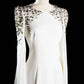 White gorgeous beaded long sleeves fashion long ball gown evening dress party dress nv4359