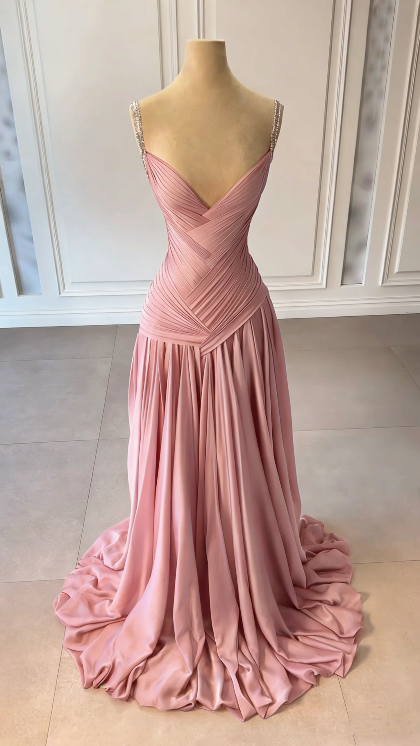 NiceVestidos - Robe de soirée longue en satin bleu NV5951