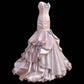 Pink Sweet Lace Bow Long Tulle Satin Princess Ball Gown Evening Dress Party Dress Adult Ceremony Dress Birthday Dress nv4199