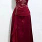 Burgundy Prom Dress Long Satin Formal Evening Dress Evening Dress Party Dress nv4162