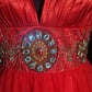 Red Gorgeous Elegant Fashion Exquisite Gemstone Beads Short Satin Tulle Ball Gown Evening Dress Prom Dress Homecoming Gown nv3871