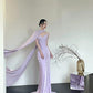 Purple Fashion Gorgeous Elegant Exquisite Long Satin Mermaid Floor-Length Ball Gown Evening Dress Wedding Dress nv4058