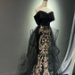 Robe de bal longue noire et dorée NV6623