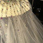 Champagne gold sweetheart neckline exquisite beaded fashionable long tulle ball gown nv5256