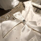 White Elegant Exquisite Beaded Short Satin Princess Homecoming Dress Prom Dress Evening Dress Party Dress nv4129